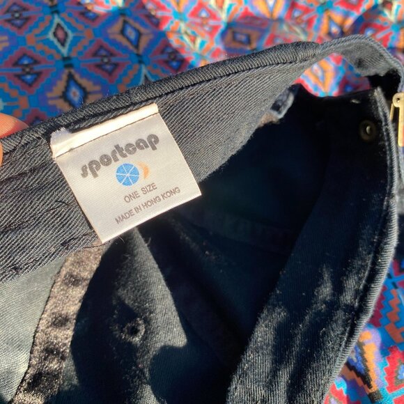 Vtg Birkenstock Hat Strap-back Adjustable Fit Unisex Navy All Cotton Hong Kong - Picture 8 of 9